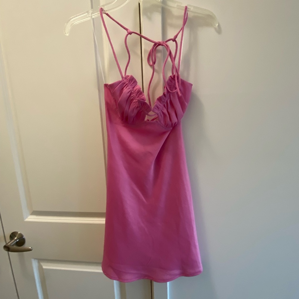 Hello Molly bright pink mini dress